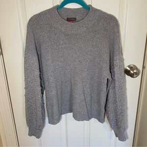 Vince Camuto Gray Bubble Sleeve Sweater